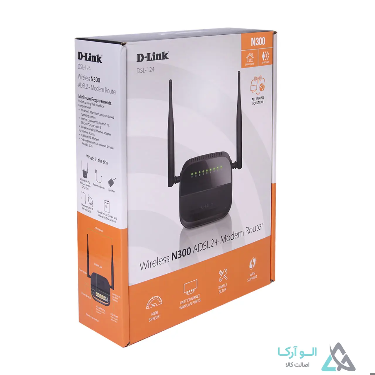 مودم روتر ADSL2 Plus بی سیم N300 دی-لینک مدل DSL-124 New